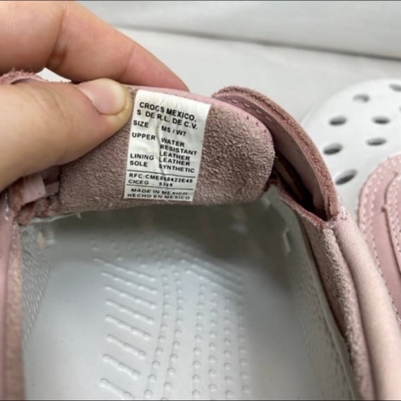 Rare Crocs islander pink leather mens 5 womens 7 unisex - Picture 7 of 7